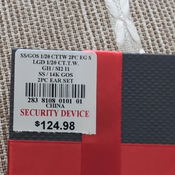 Gold Hoop Earrings with Lab Grown Diamonds - Picture 6 of 7